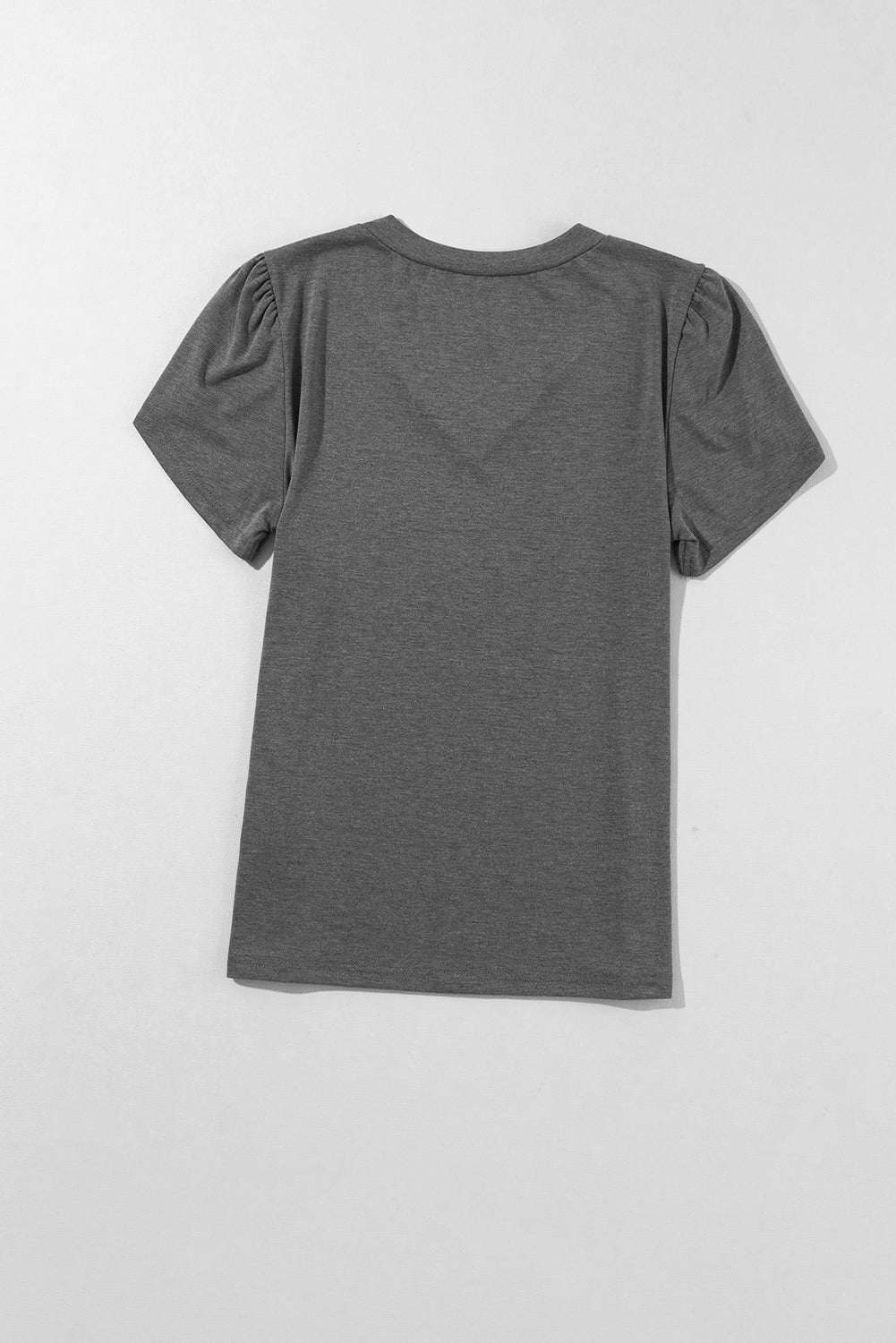 Mist Green Petal Sleeve V Neck T-Shirt